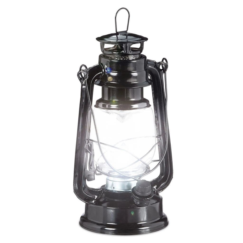 Lanterna a tempesta LED decorativa vintage interno esterno 24 x 15 x 11,5 cm in ferro nero 13_0006266
