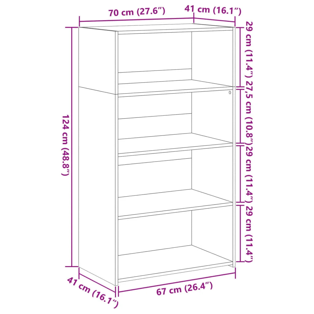 Buffet credenza cassettiera armadio mobile contenitore organizer cucina soggiorno salotto rovere Sonoma alto 70 x 41 x 124 cm legno ingegnerizzato marrone 02_0034201