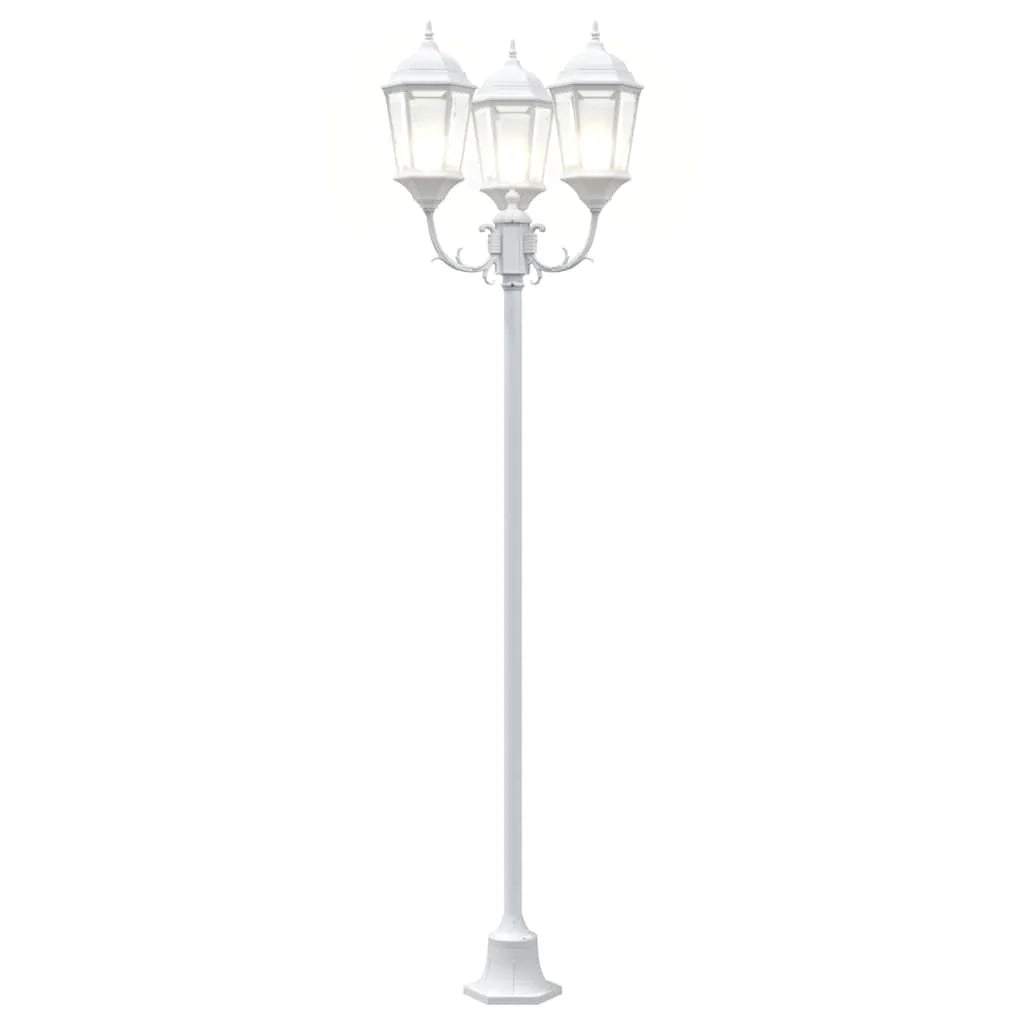 Lampada da giardino vintage 57 x 49 x 241 cm illuminazione potente atmosfera accogliente alluminio bianco 02_0058414