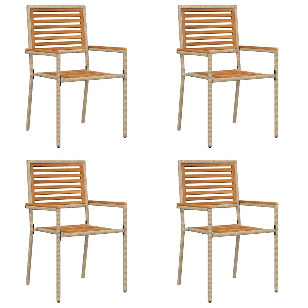 Sedie impilabili da giardino 4 pz | Sedie da Esterno Marrone e Beige