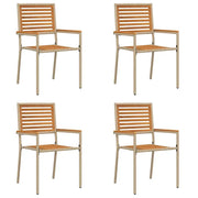 Sedie impilabili da giardino 4 pz | Sedie da Esterno Marrone e Beige