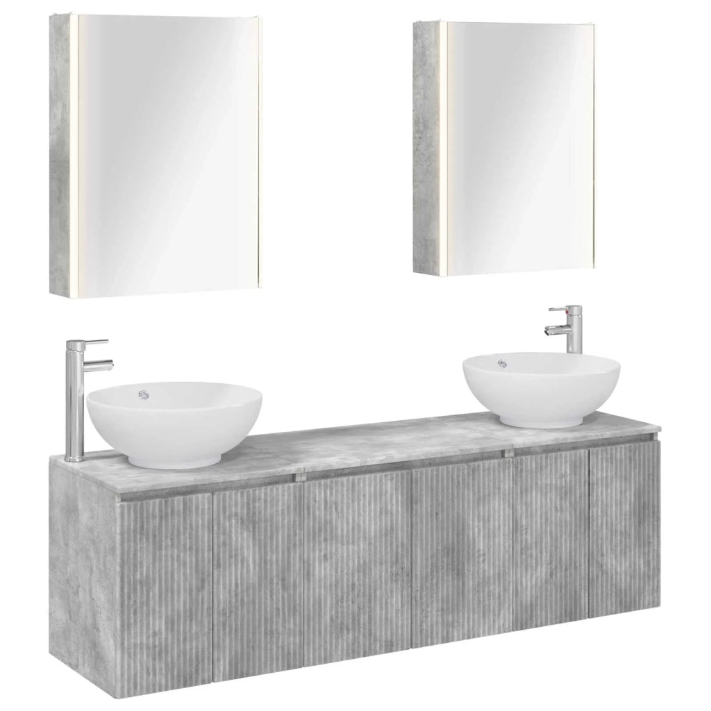 Set di Armadi da Bagno 5 pcs Grigio Cemento 3406490