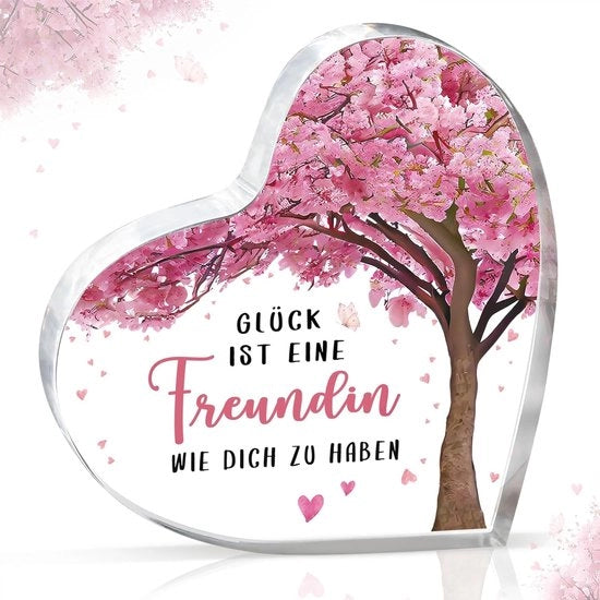 Figura acrilica a forma di cuore - Decorazione da tavola acrilica per amicizia e gratitudine - Regali per amica per compleanno o Natale come estetica decorativa per la casa