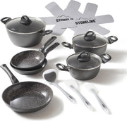 Set di pentole in ceramica con rivestimento - 14 pezzi, antiaderente, adatto a tutti i forni