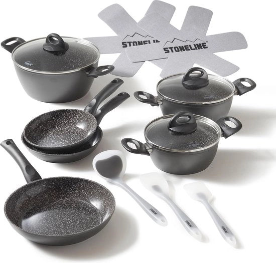 Set di pentole in ceramica con rivestimento - 14 pezzi, antiaderente, adatto a tutti i forni