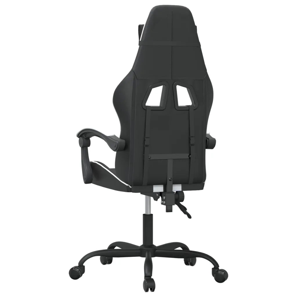 Sedia da Gaming | Sedia da e-sports Girevole Nero e Bianco in Similpelle