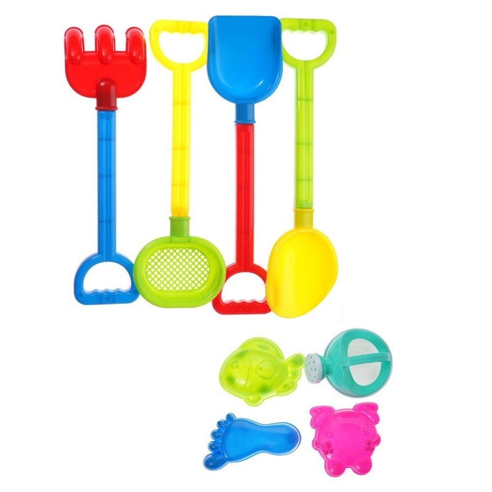 Trade Shop - Set 8pz Di Giocattoli Da Spiaggia Per Bambini Con Accessori Mare Estate Sabbiera 618567 -