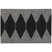 Tappeto pelo corto bianco e Nero in cotone modello geometrico pelo corto 160 x 230 cm