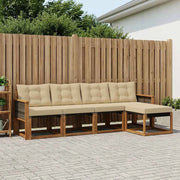 Set di divani da esterno 5 pz Naturale e Beige 3381885