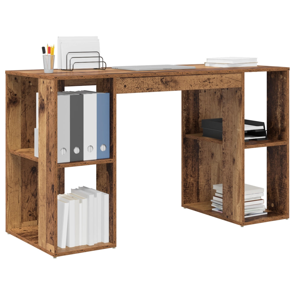 Scrivania Marrone Legno Vecchio Legno Massello di Recupero Standard