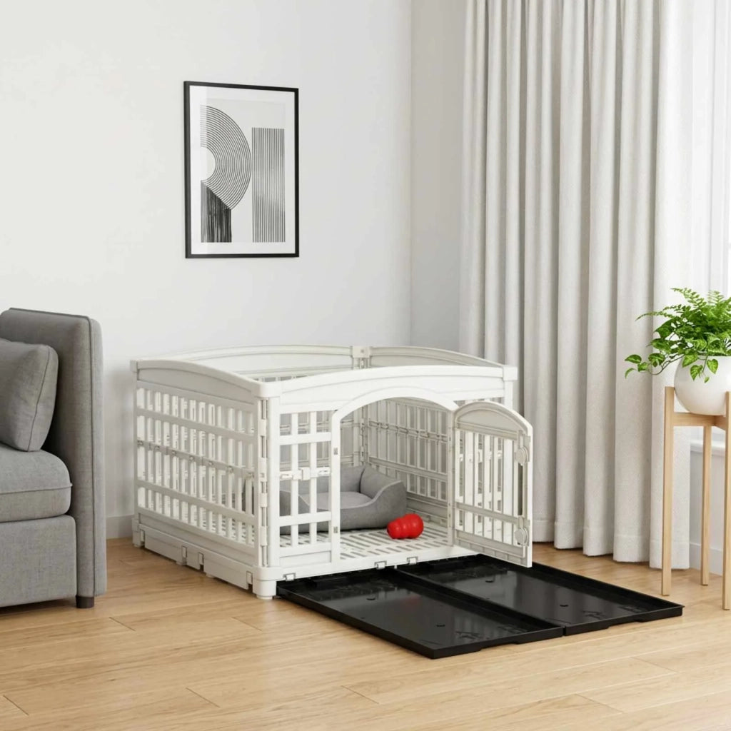 Parco giochi per cani a 4 pannelli 122 x 106,5 x 82 cm Plastica 42027215
