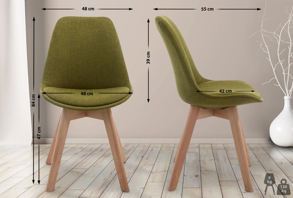 Sedia Borneo Tessuto V2 verde,natura