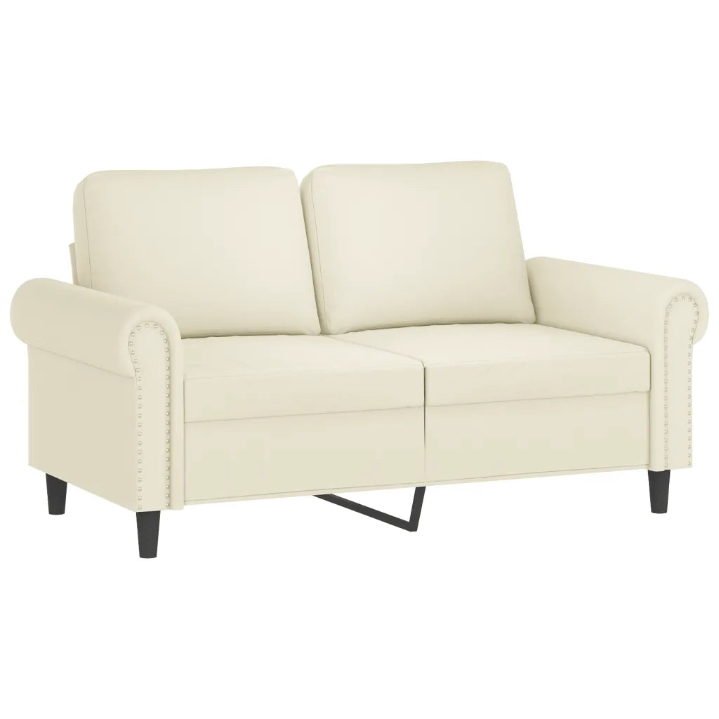 Set di Divani 4 pz con Cuscini Crema in Velluto