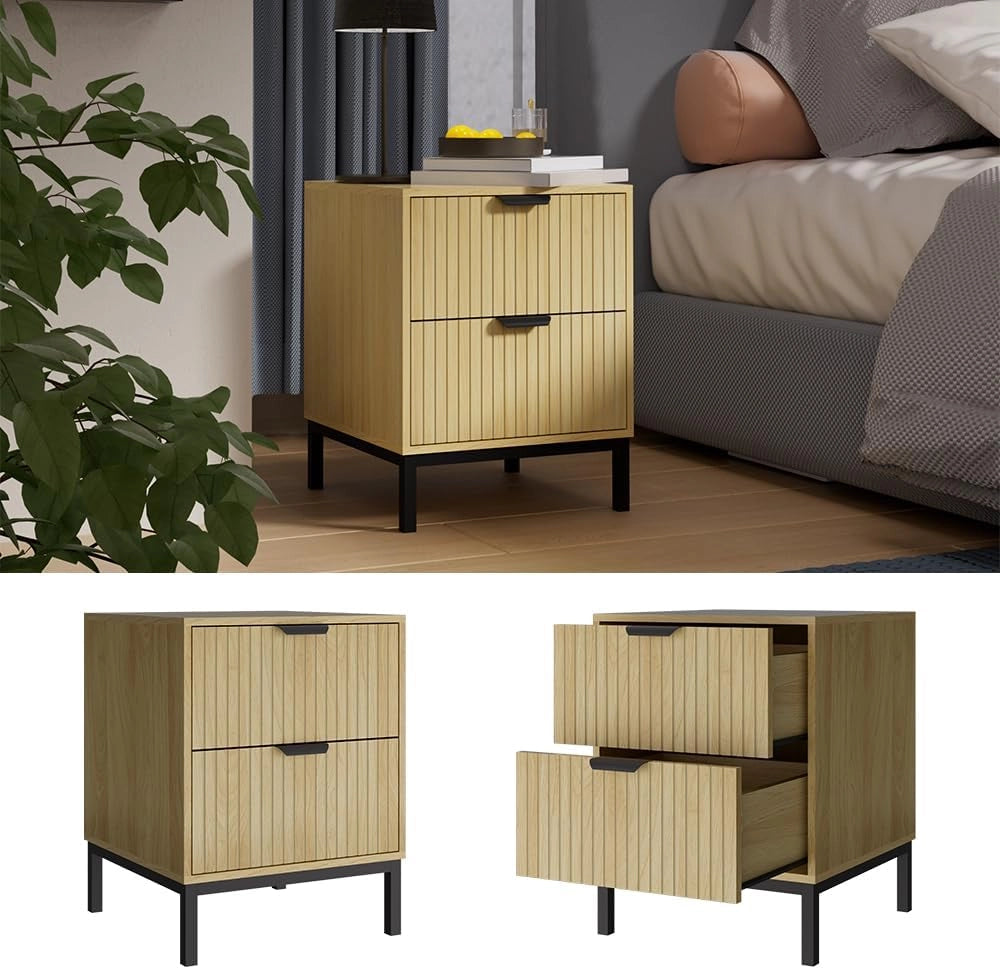 Comodino Lennox, Rovere, 40 x 52 cm