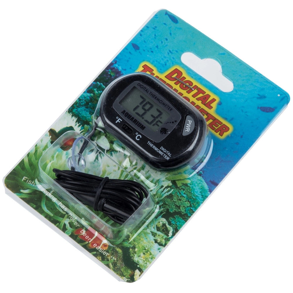 Trade Shop - Termometro Digitale A Ventosa Sonda Dispaly Lcd -50 A 70° Per Acquario Pesci -