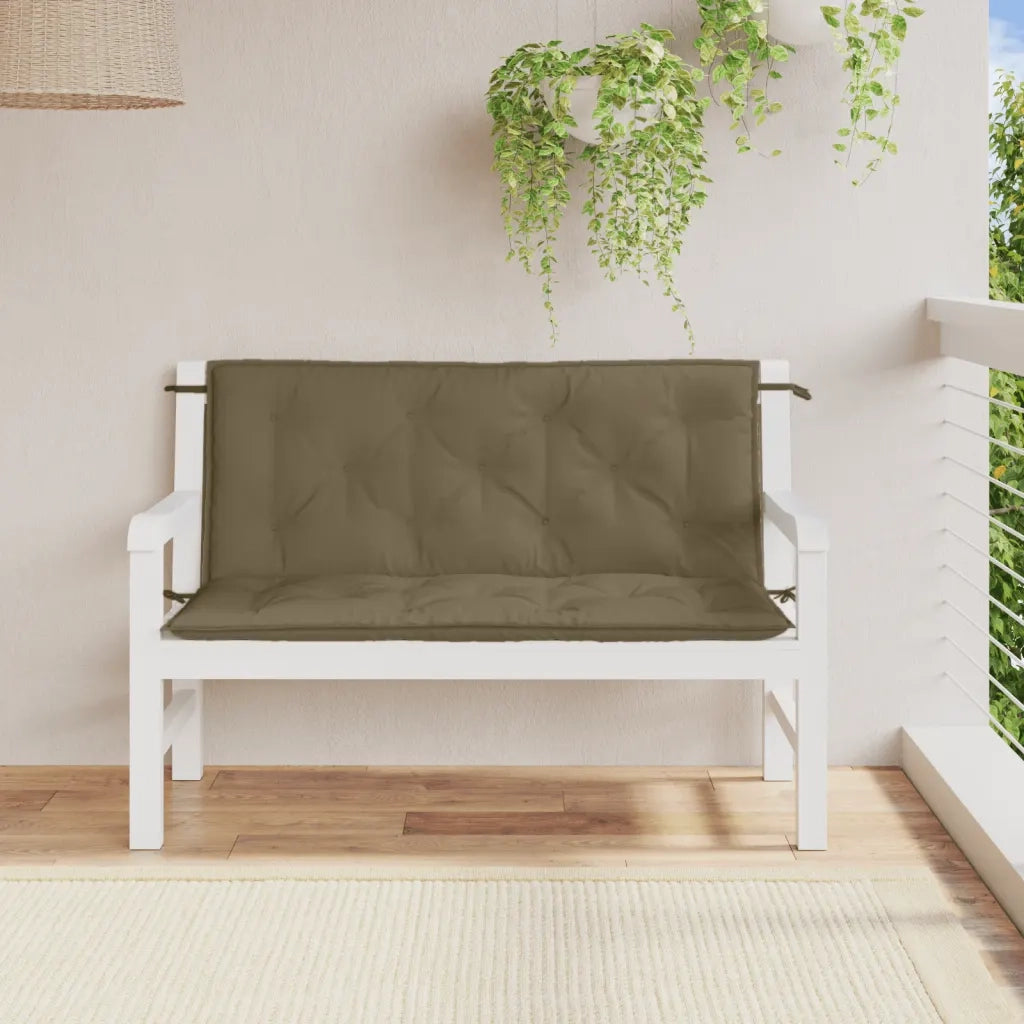 Cuscini Panca Giardino 2pz Tortora Mélange 120x50x7 cm Tessuto 4002605