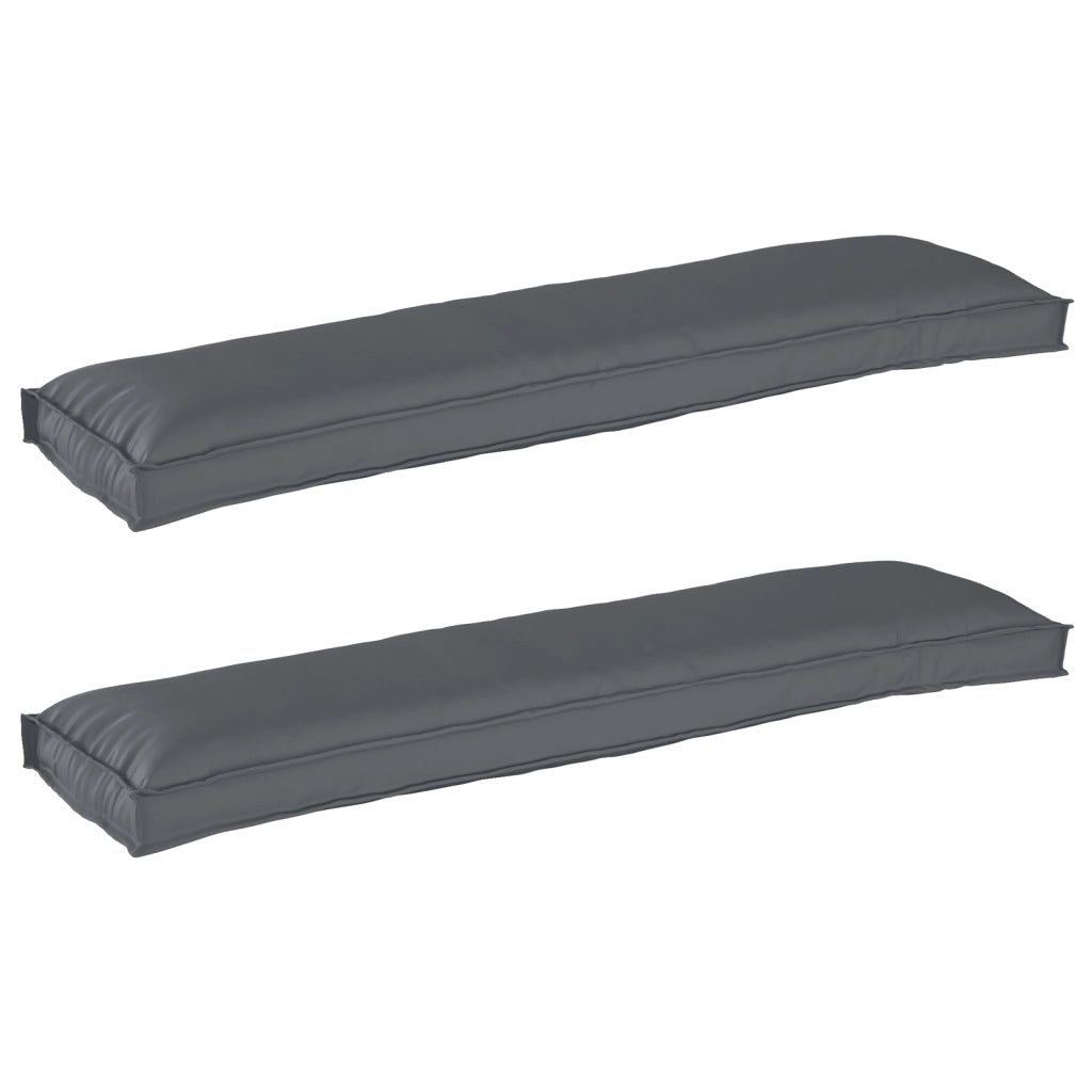 Cuscini per pallet per panca 2 pz Antracite 150x40x8 cm Tessuto Oxford