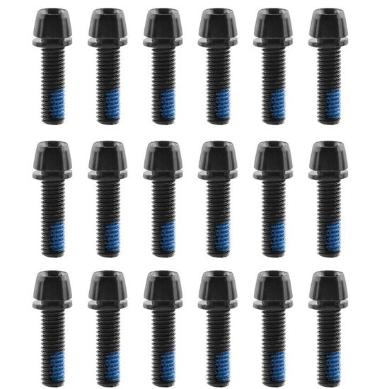 Viti a 6 facce con cono in acciaio, con anello M5x18 mm, pacchetto da 18 pezzi nero.