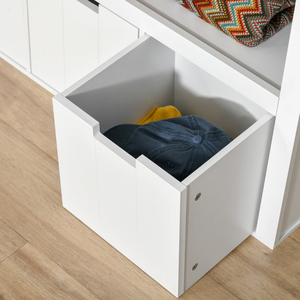 Armadio con 3 cassetti e ripiani aperti ¨C zephmum ¨C 102x33x61,5 cm bianco