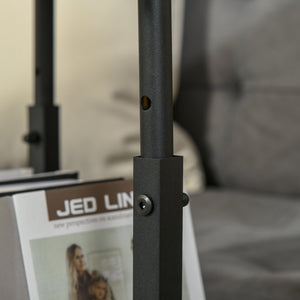 Comodino 2 Ripiani 80x40x60-75 cm in MDF e Acciaio Marrone Rustico