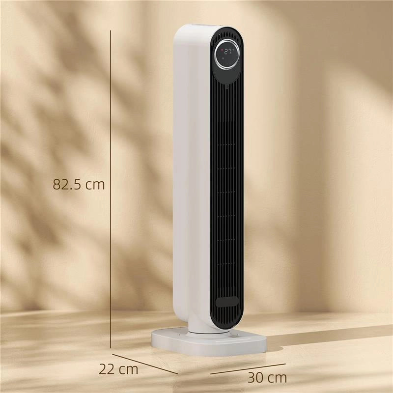 TERMOVENTILATORE IN ABS DA 2000W CON TELECOMANDO, OSCILLAZIONE E TIMER, 30X22X82.5 CM, BIANCO