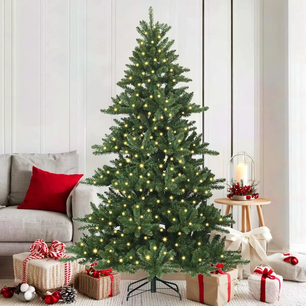 Albero di Natale Artificiale con Rami Pieghevoli Verde 180 cm