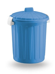 Pattumiera bidone con Coperchio Chiusura a Ganci Colore Blu 23 litri