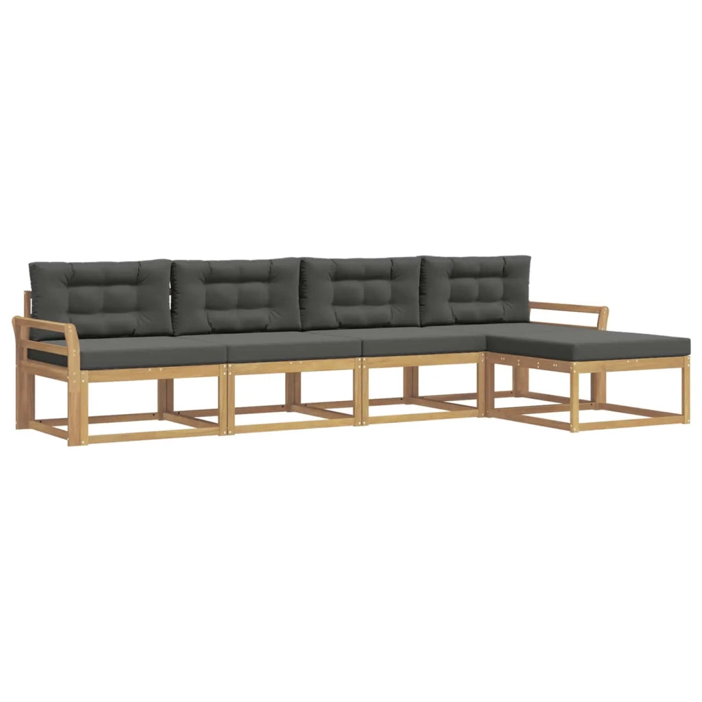 Set di divani da esterno 4 pz Bianco e Antracite Poliestere 3386306