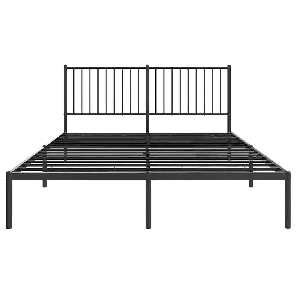 Giroletto con Testiera-Struttura Letto con testiera in Metallo Nero 160x200 cm 930745