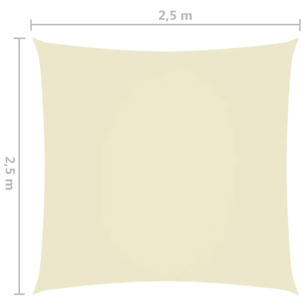 Vela ombreggiante/ombrellone quadrato in tessuto Oxford 2,5 x 2,5 m crema 02_0009460