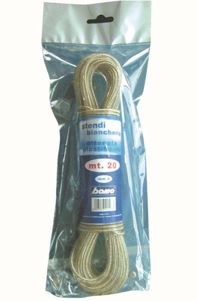 Corda Stendino Metri 20X4 Mm Ottone Plastificato Spa Set 5 Pezzi - Bama