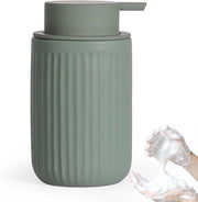 Dispensatore di sapone schiuma verde - ideale per cucina e bagno - 350 ml - ceramica - verde opaco