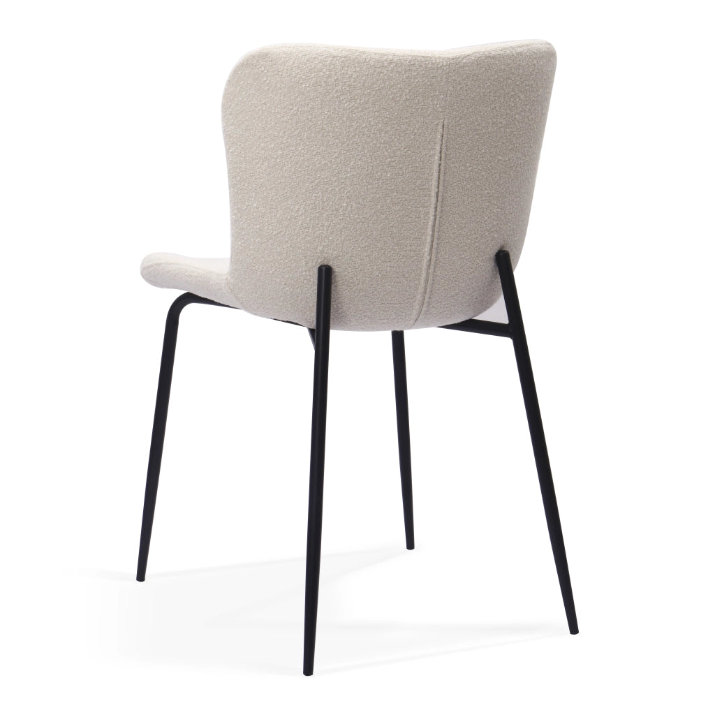 SEDIA Schienale alto rotondo Set da 2 pezzi Tessuto Bianco Metallo