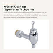 Dispensatore d'acqua con valvola sostituibile - Cromato/Alluminio - Duraturo - Resistente alla corrosione - Resistente agli urti - Incluso con guarnizioni in gomma