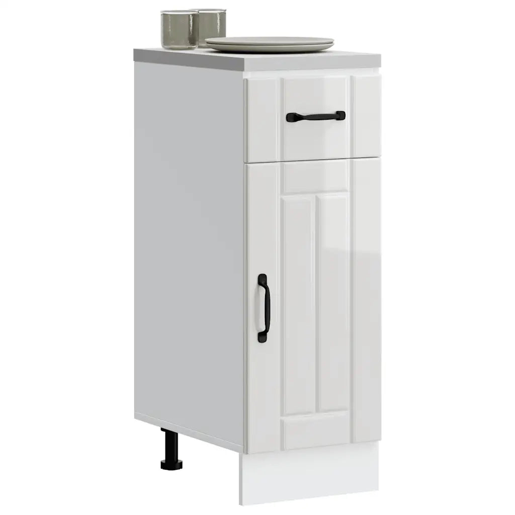 Base da Cucina Lucca Bianco Lucido in Legno Multistrato