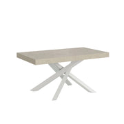 Tavolo Allungabile 160-264x90x77 cm Volantis Cashmere Telaio Bianco