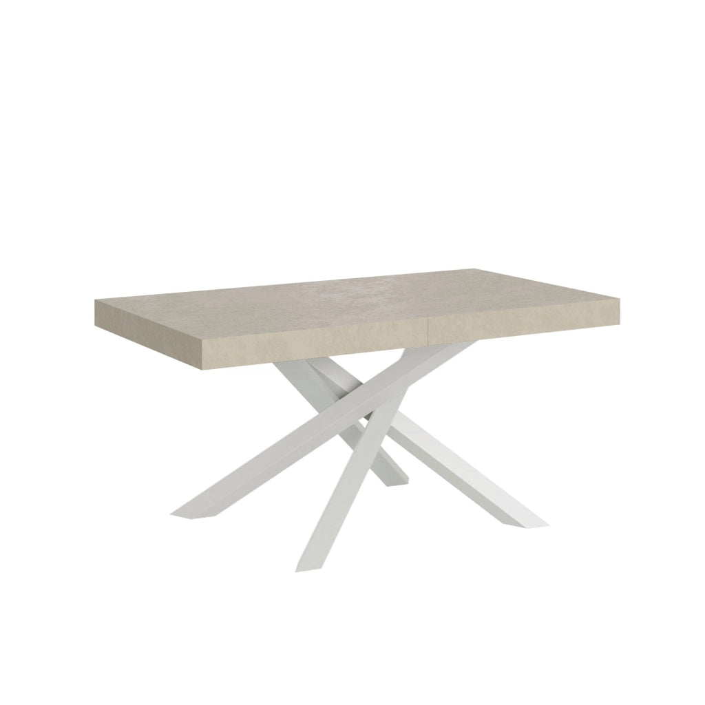 Tavolo Allungabile 160-264x90x77 cm Volantis Cashmere Telaio Bianco