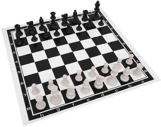 Set da Scacchi Sostenibile - Tavoliere Opportuno - Leggero - Portatile - Adatto per Interno/Esterno - Ideale per Tornei - Scacchi da Giardino