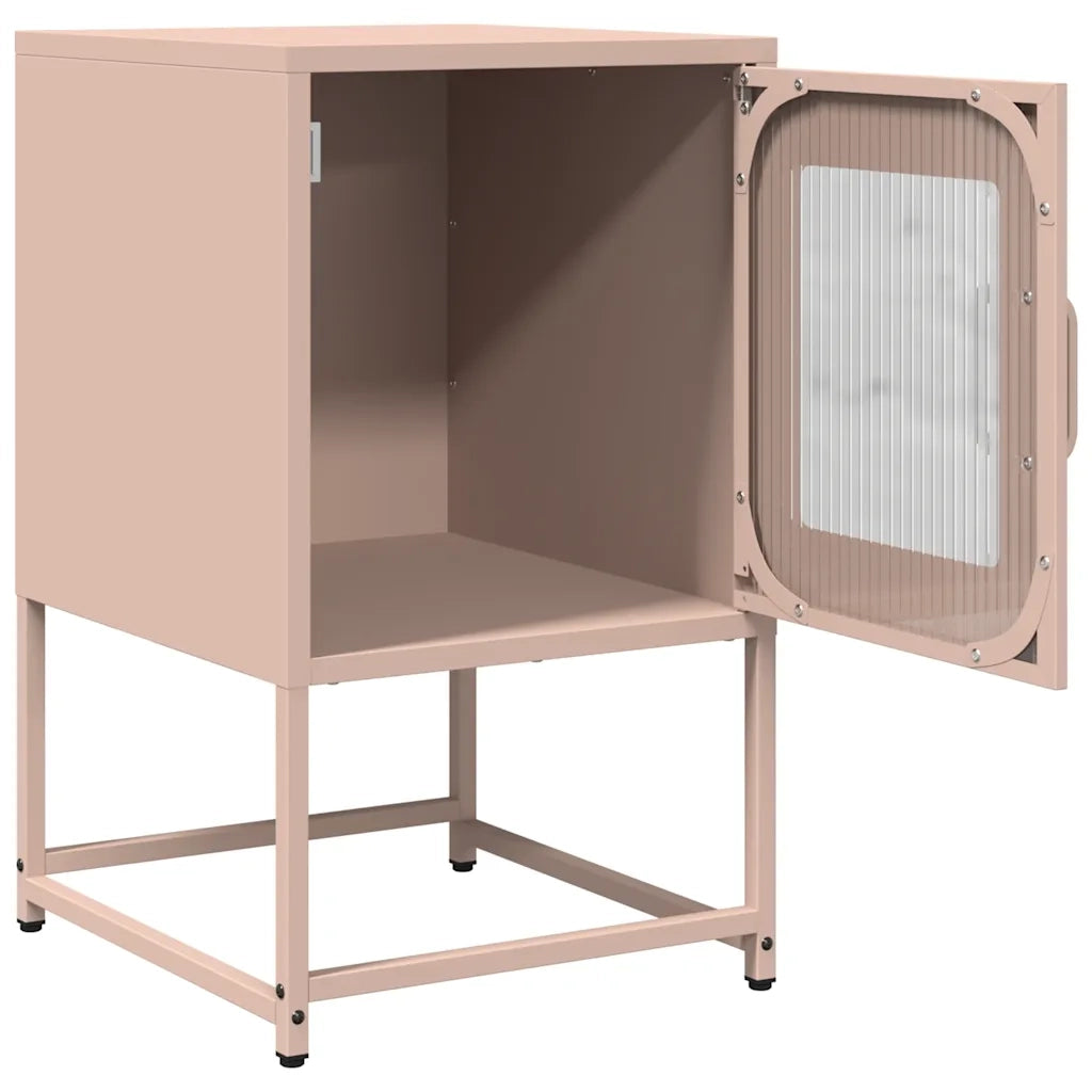Comodino Rosa 36x39x60,5 cm in Acciaio Laminato a Freddo 853327