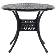 Tavolo Rotondo da Giardino Stile Vintage Alluminio Nero ø 90 cm