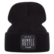 Cappelli invernali caldi lavorati a maglia con ricamo STAY, neri