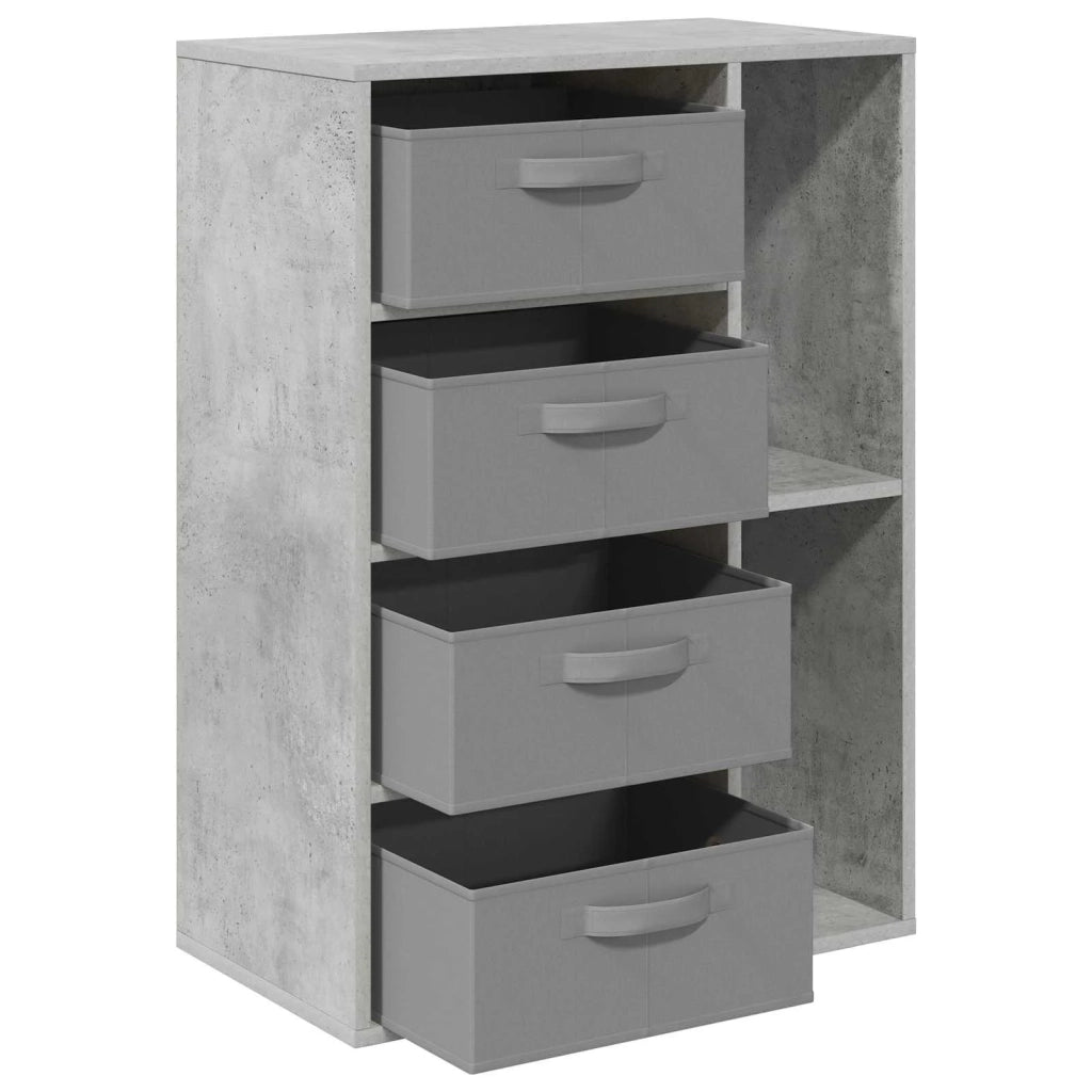 Credenza con cassetto Grigio cemento 60 x 33,5 x 84 cm