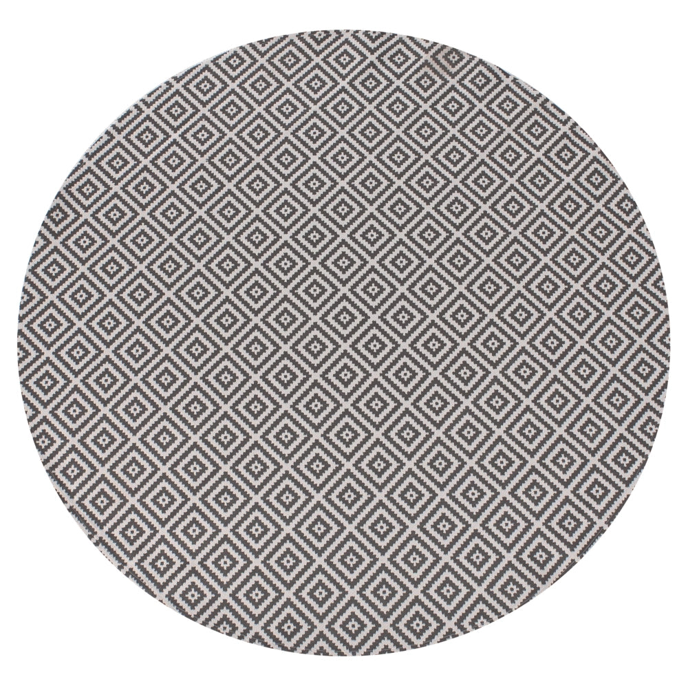 Tappeto per tappetino grigio materiale sintetico ⌀ 120 cm per interni ed esterni motivo geometrico moderno balcone patio