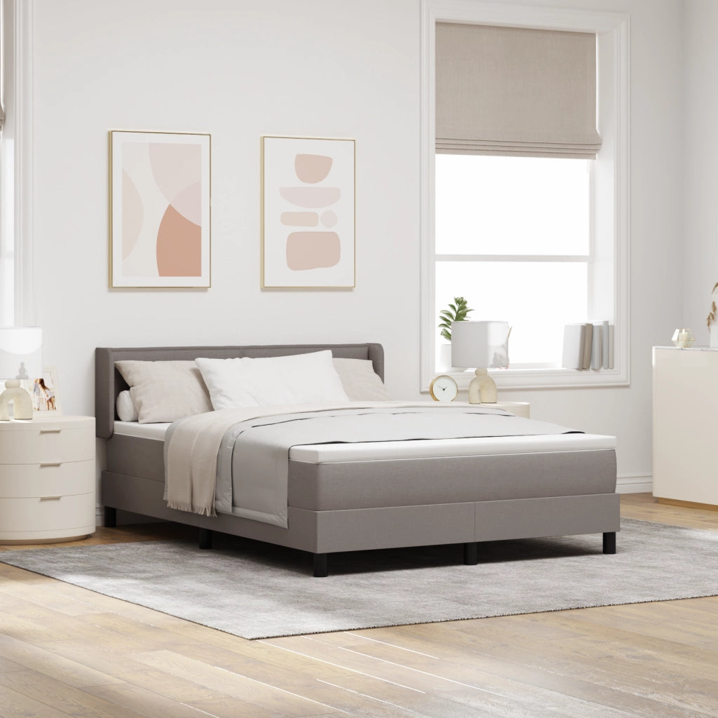 Letto Box Spring  con Materasso Tortora 140x200 cm Tessuto