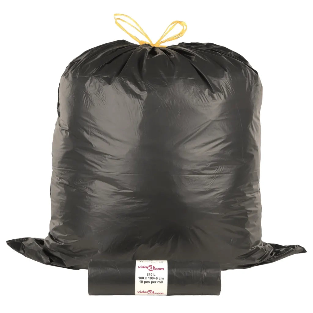 Sacchetti per Cestini con Coulisse 150 pz Neri 240 L 155345