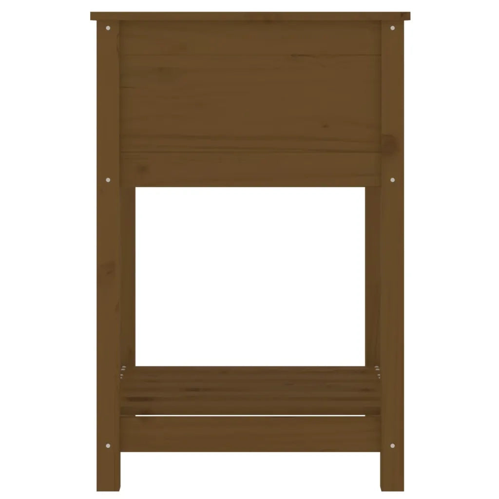 Fioriera con Mensola-Vaso con Ripiano-Contenitore per Piante Ambra 54x54x81cm in Legno Massello di Pino