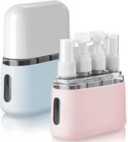 Set di flaconi per viaggio articoli da bagno 50 ml aria fresca contenitore da viaggio 4 pezzi contenitore per liquidi per cosmetica con etichetta e cassetta di conservazione