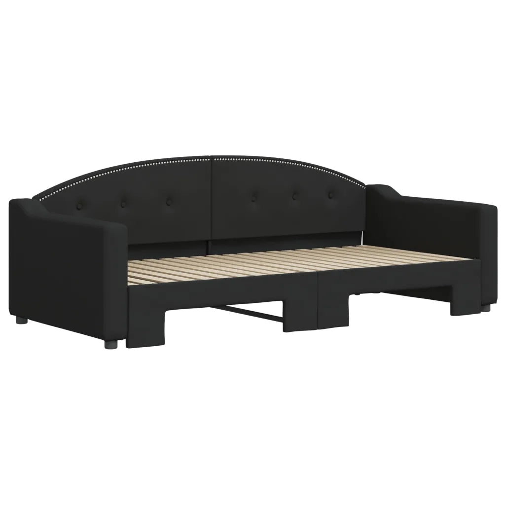 Divano letto | Sof¨¤ letto | Letto singolo Estraibile Nero 90x190 cm in Tessuto