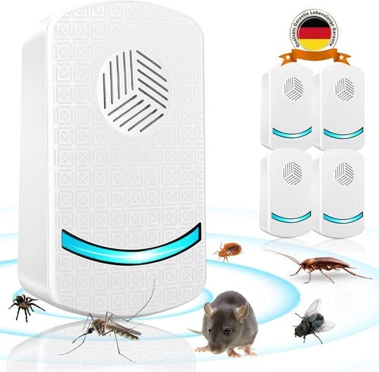 Repellente Ultrasuoni contro Roditori Insetti Indoor Topi e Ratti 

Caratteristiche:
- Modello: 
- Potenza: 
- Frequenza: 
- Portata: 
- Batterie: 
- Dimensioni: 
- Peso:
