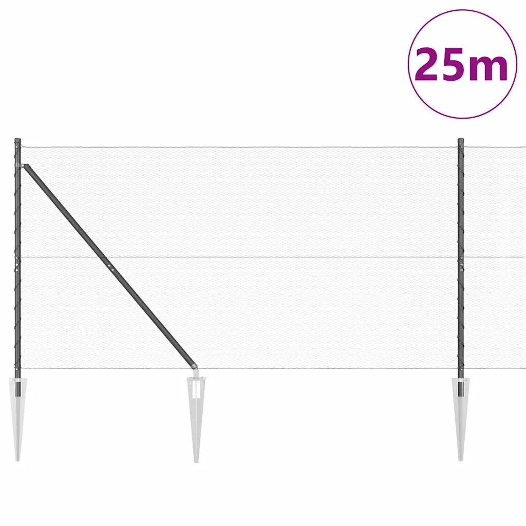 Palo della recinzione Grigio 25 x 1,4 m (rete da 13 mm)